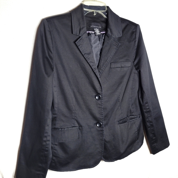 Black blazer 10 longsleeve business suit women's jacket button lined ten - Picture 2 of 6